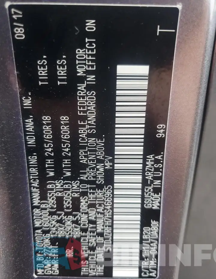 5TDJZRFH7HS466965 Photo# 13