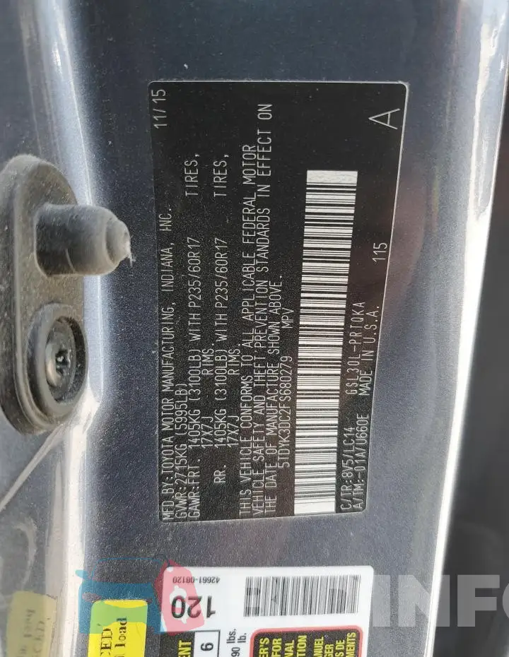 5TDYK3DC2FS680279 Photo# 13