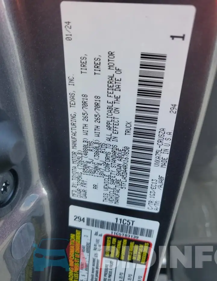 5TFLA5DA4RX167850 Photo# 12