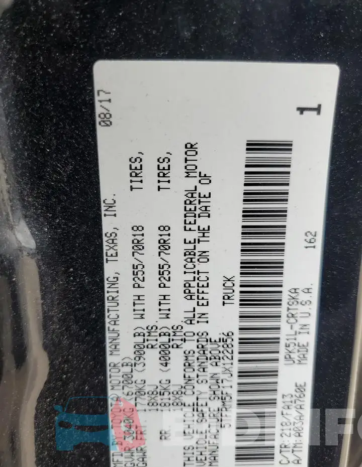 5TFRM5F17JX122856 Photo# 12