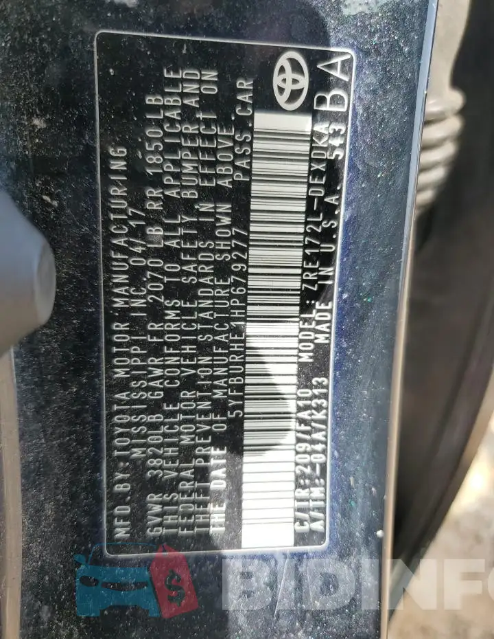 5YFBURHE1HP679277 Photo# 12
