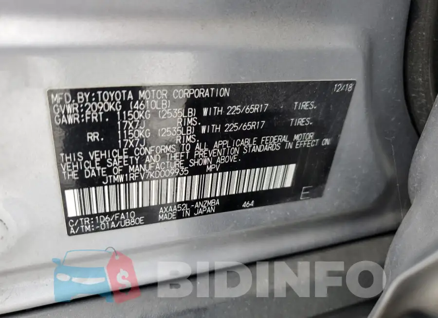 JTMW1RFV7KD009935 Photo# 12