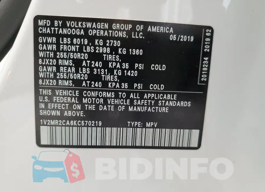1V2MR2CA6KC570219 Photo# 13