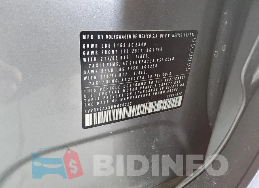 3VVRB7AXXRM030222 Photo# 14