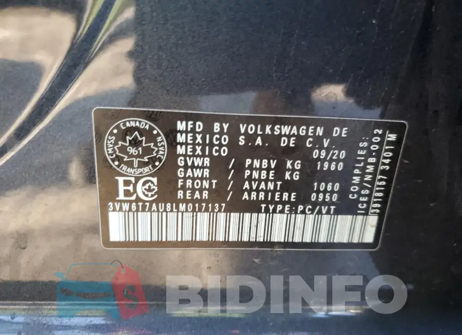 3VW6T7AU8LM017137 Photo# 12