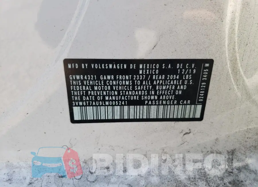 3VW6T7AU9LM005241 Photo# 12
