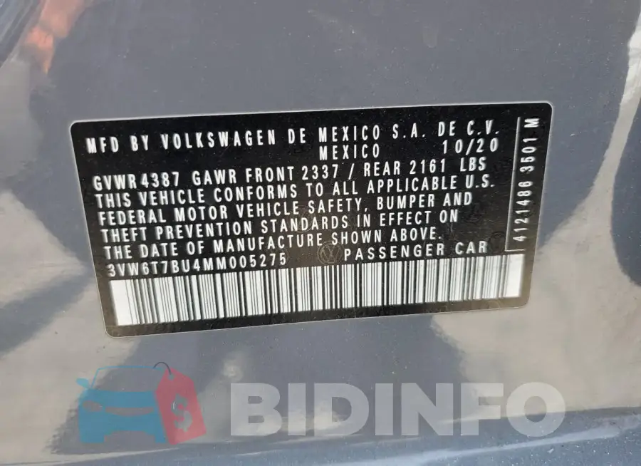 3VW6T7BU4MM005275 Photo# 12