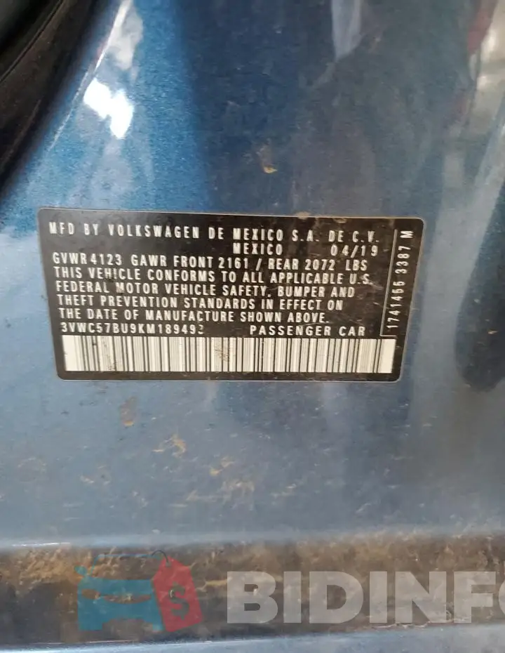 3VWC57BU9KM189493 Photo# 12