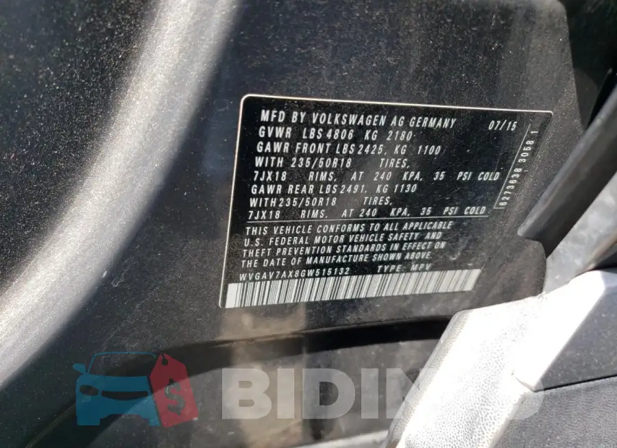 WVGAV7AX8GW515132 Photo# 12