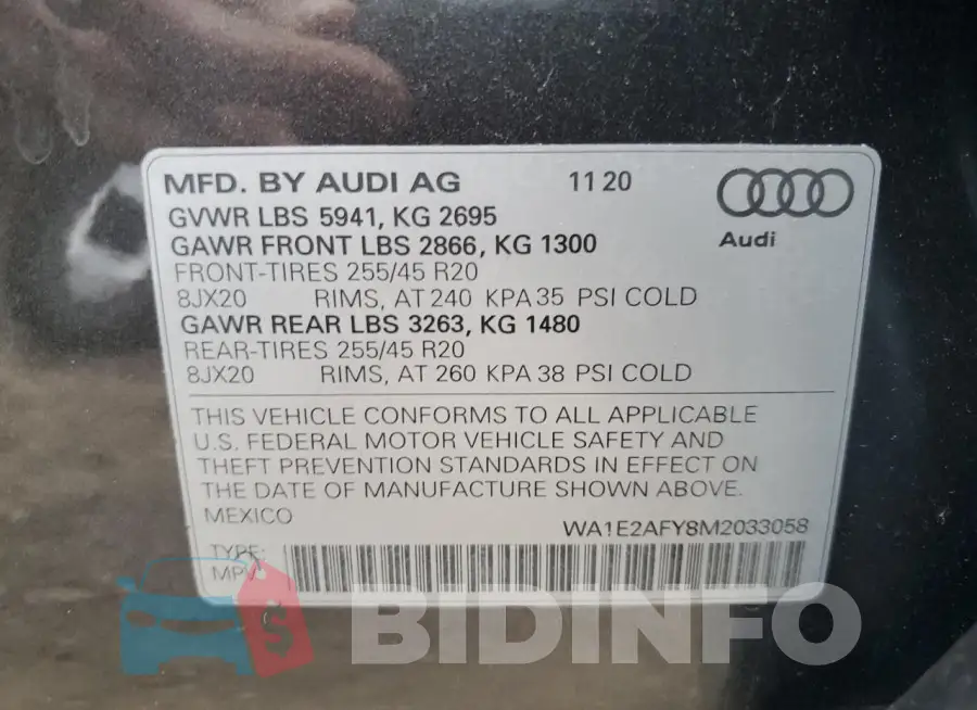 WA1E2AFY8M2033058 Photo# 14