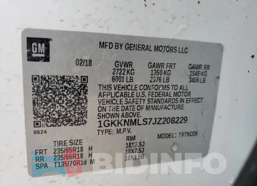1GKKNMLS7JZ208229 Photo# 13