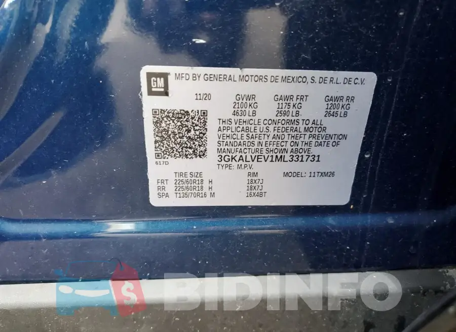 3GKALVEV1ML331731 Photo# 12