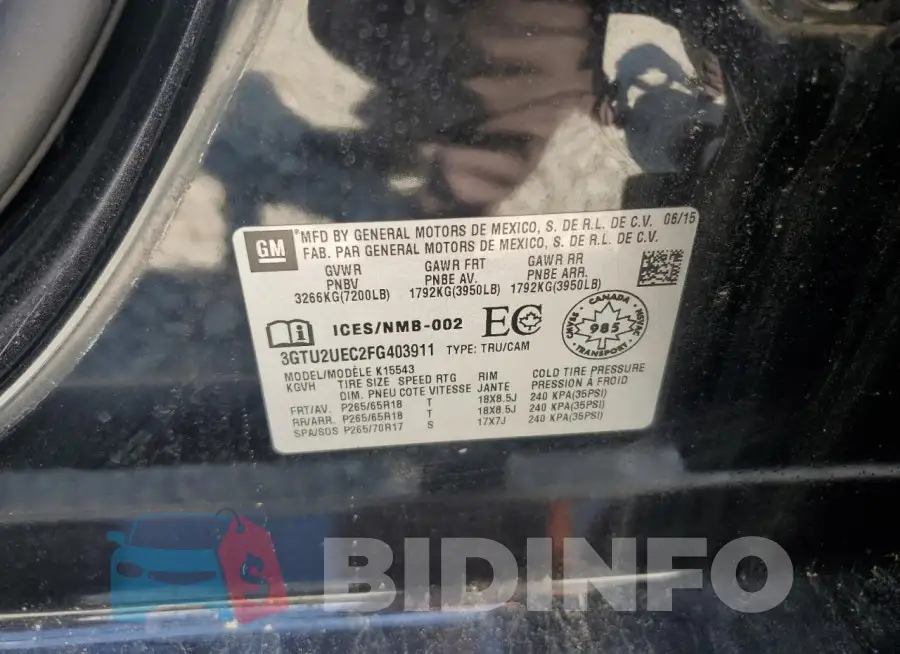 3GTU2UEC2FG403911 Photo# 12