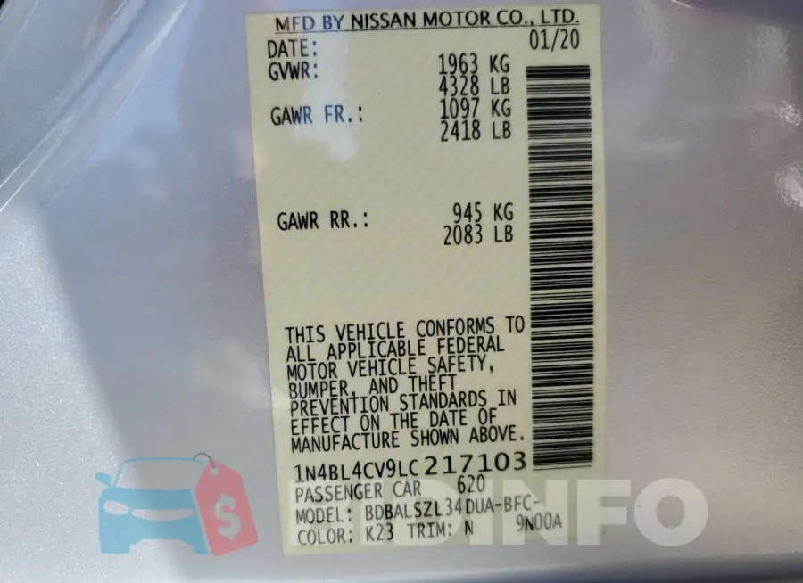 1N4BL4CV9LC217103 Photo# 12