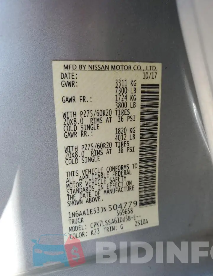 1N6AA1E53JN504779 Photo# 12