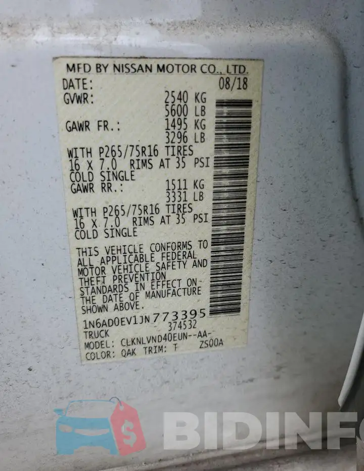 1N6AD0EV1JN773395 Photo# 12