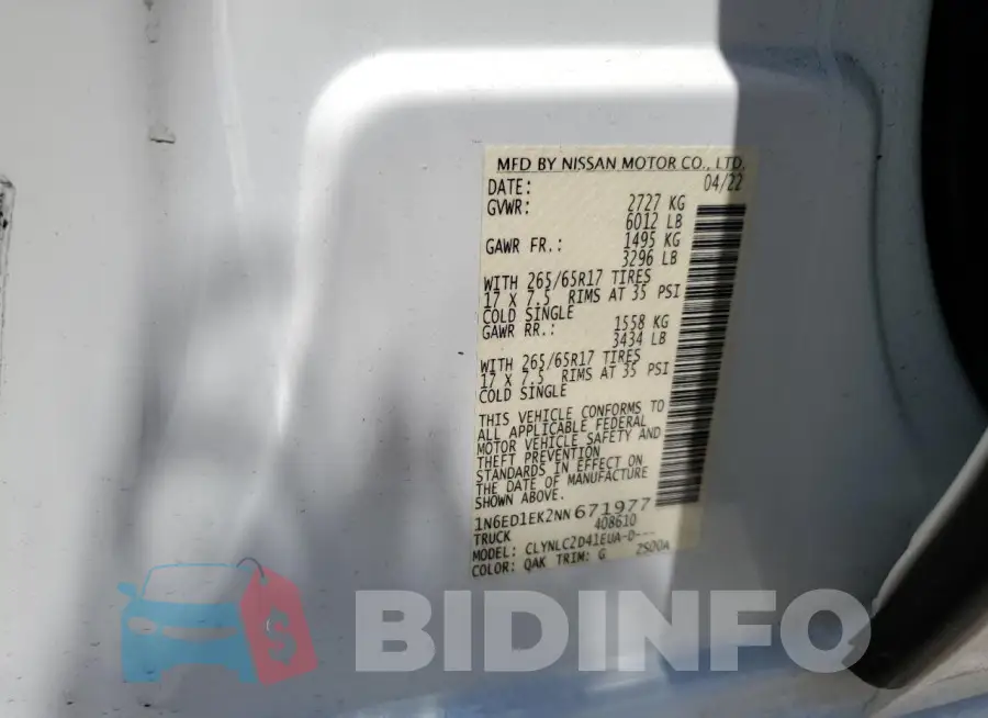 1N6ED1EK2NN671977 Photo# 13