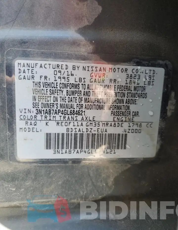 3N1AB7AP4GL684621 Photo# 12