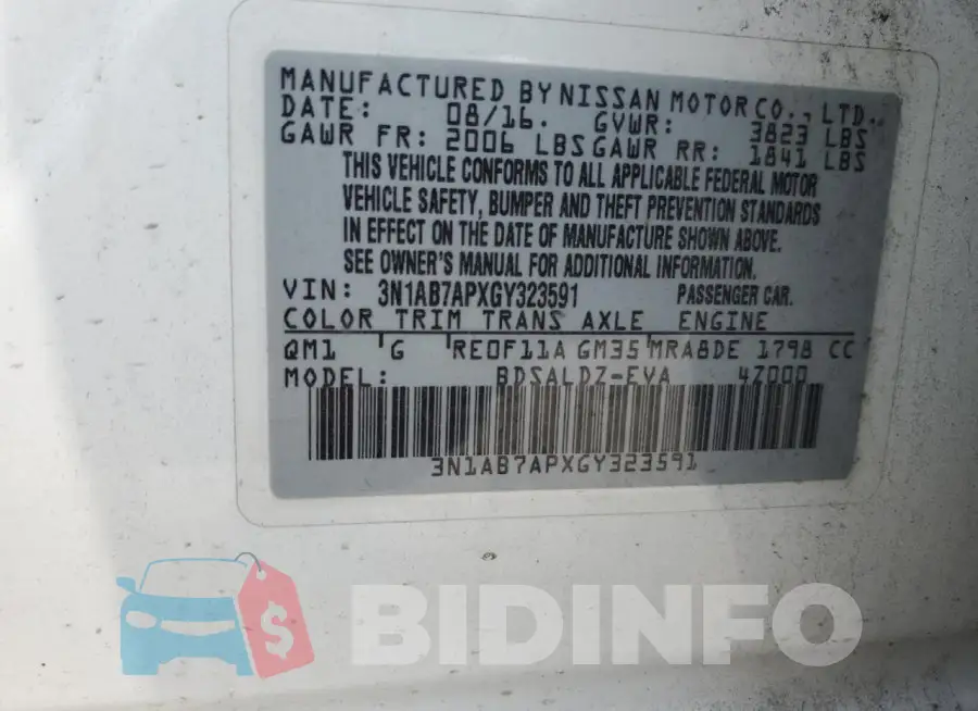 3N1AB7APXGY323591 Photo# 13