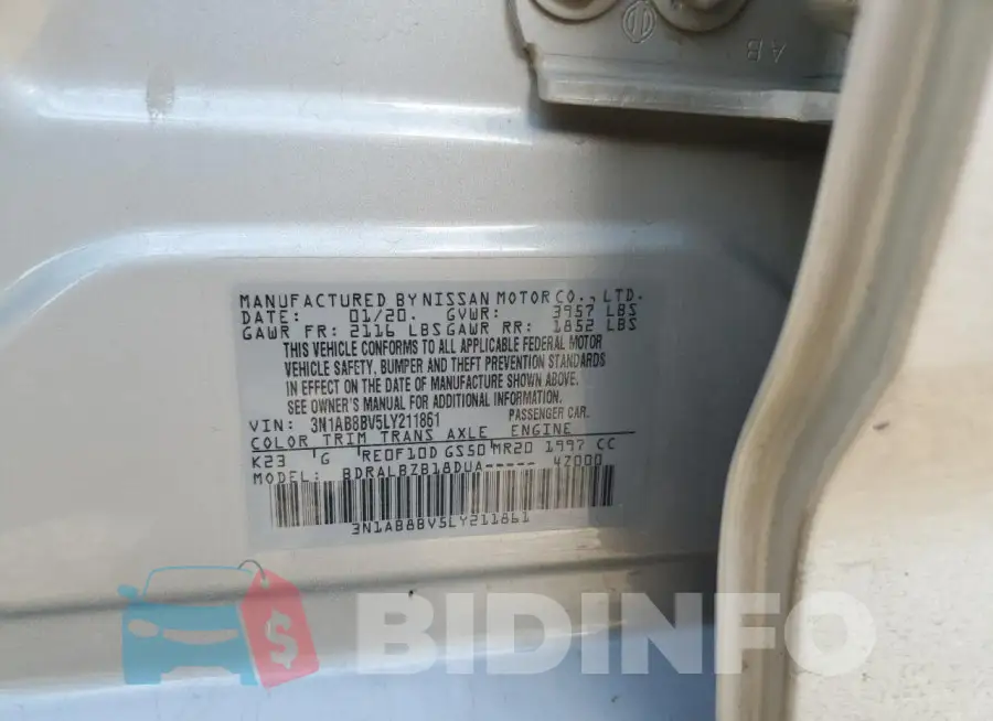 3N1AB8BV5LY211861 Photo# 12