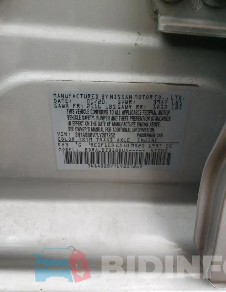 3N1AB8BV7LY207262 Photo# 12