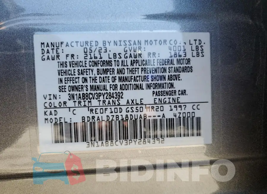 3N1AB8CV3PY284392 Photo# 13