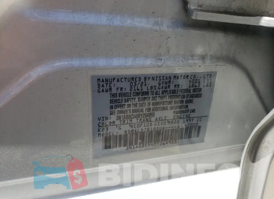 3N1AB8CV4MY264955 Photo# 13