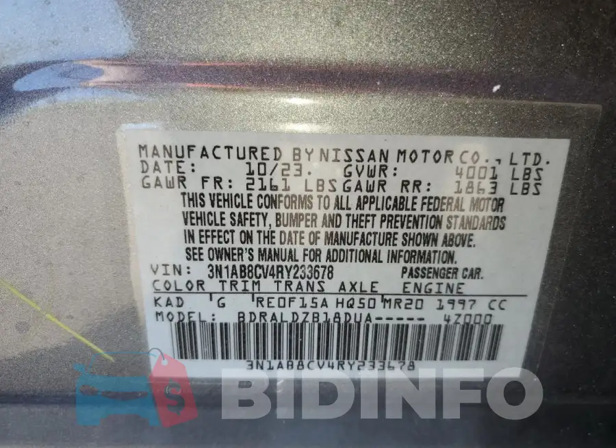 3N1AB8CV4RY233678 Photo# 12