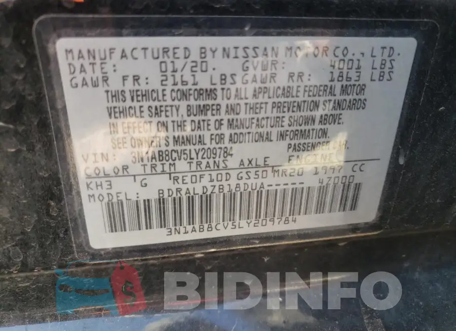 3N1AB8CV5LY209784 Photo# 12