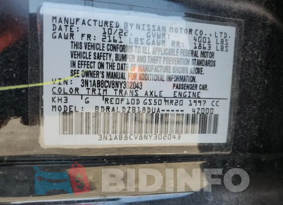 3N1AB8CV8NY302043 Photo# 12