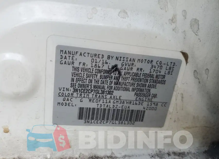 3N1CE2CP7GL381302 Photo# 12