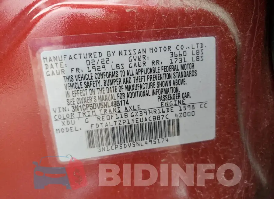 3N1CP5DV5NL495174 Photo# 13