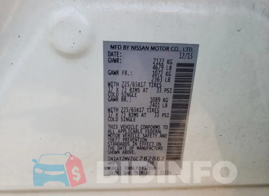 5N1AT2MV2GC782867 Photo# 13