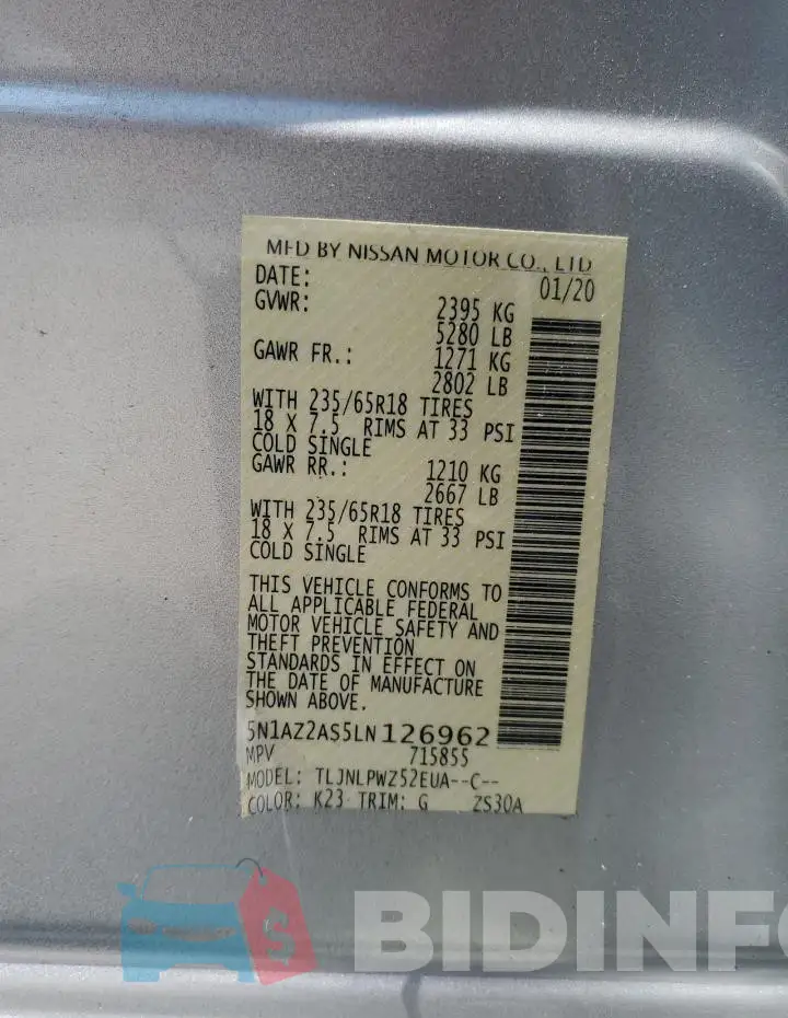 5N1AZ2AS5LN126962 Photo# 13