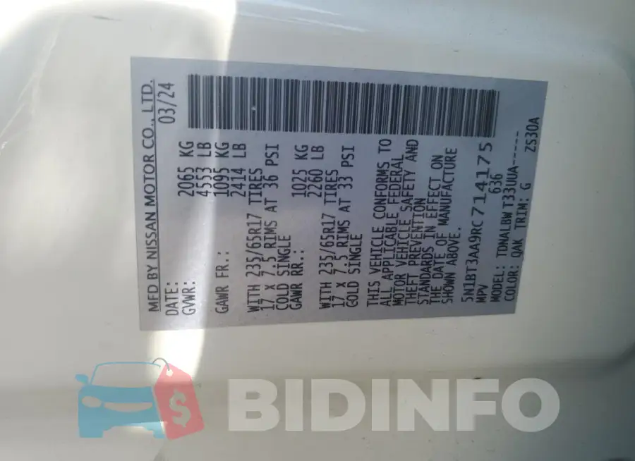 5N1BT3AA9RC714175 Photo# 13