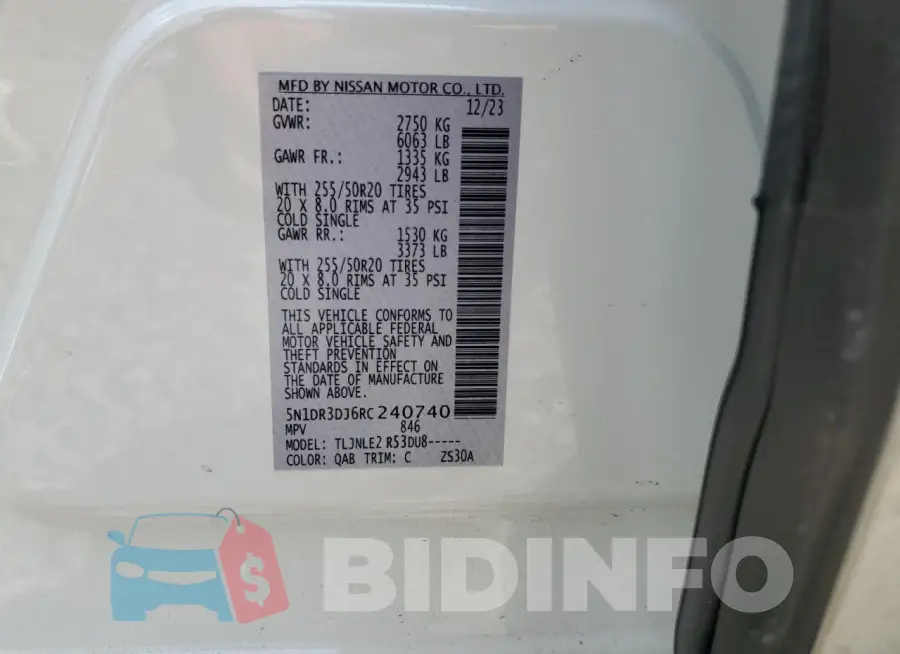 5N1DR3DJ6RC240740 Photo# 13