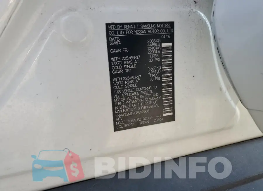 KNMAT2MT7GP692903 Photo# 13