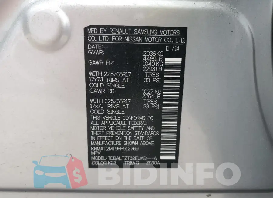 KNMAT2MT9FP512769 Photo# 13