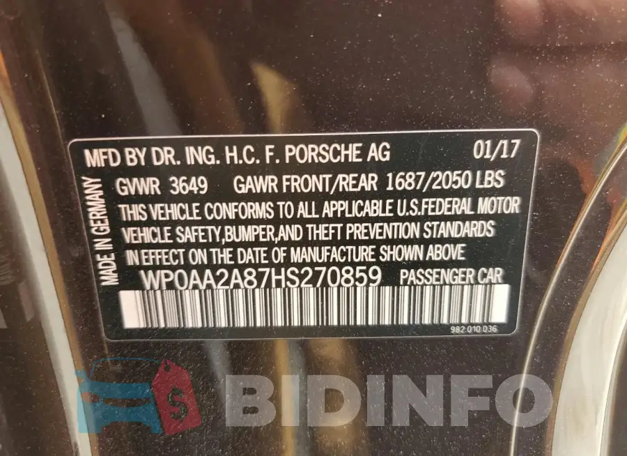 WP0AA2A87HS270859 Photo# 13