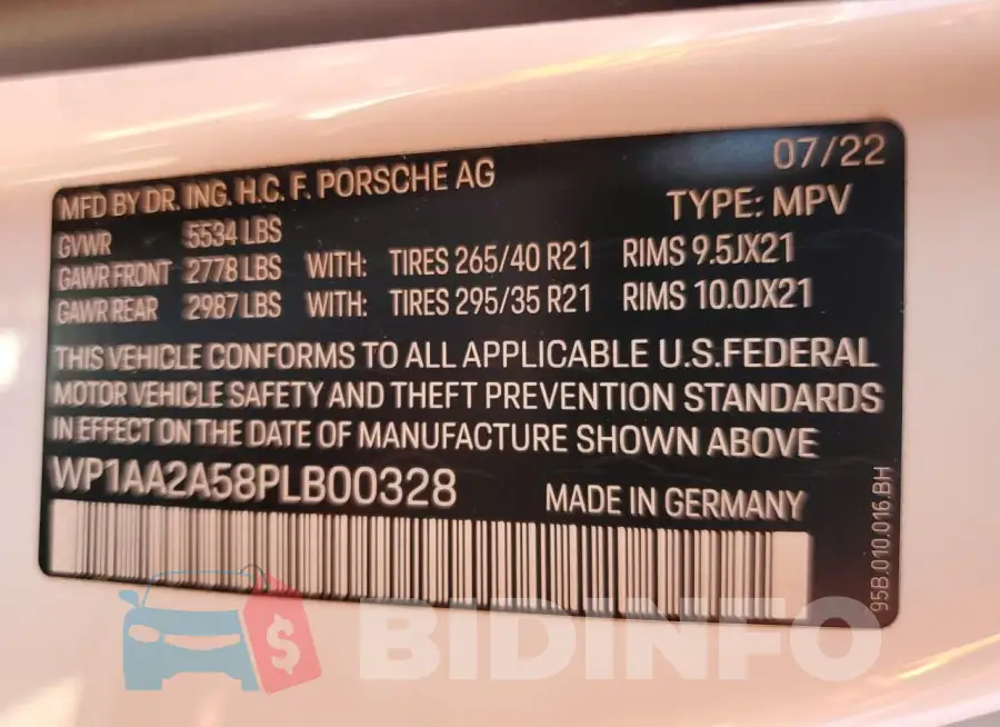 WP1AA2A58PLB00328 Photo# 13