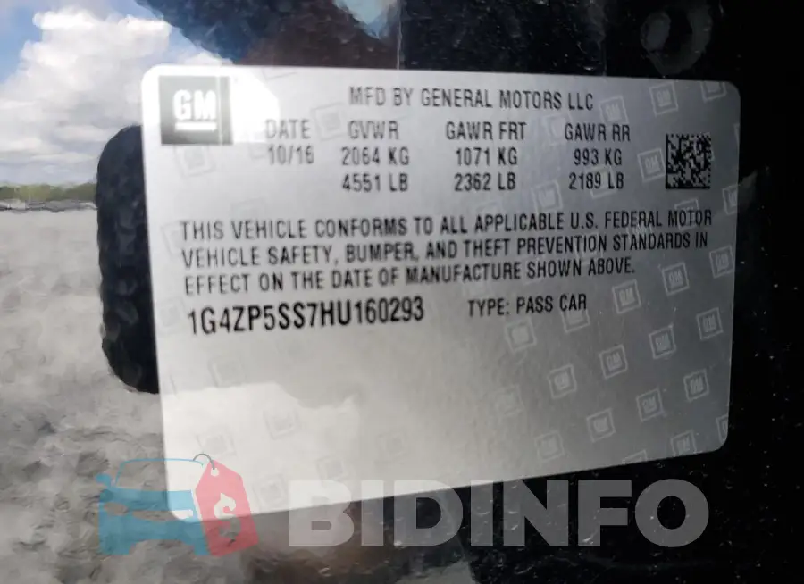 1G4ZP5SS7HU160293 Photo# 12
