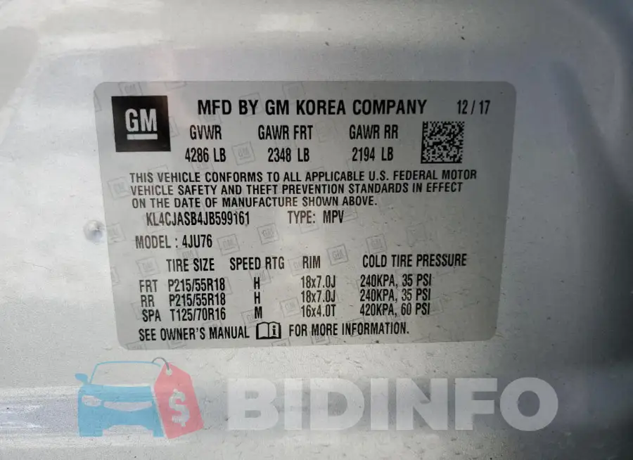KL4CJASB4JB599161 Photo# 13