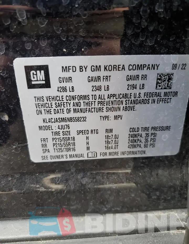 KL4CJASM6NB558232 Photo# 12