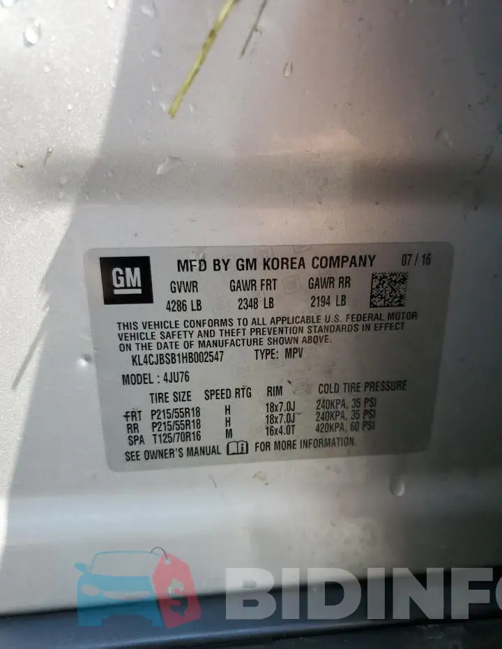 KL4CJBSB1HB002547 Photo# 13