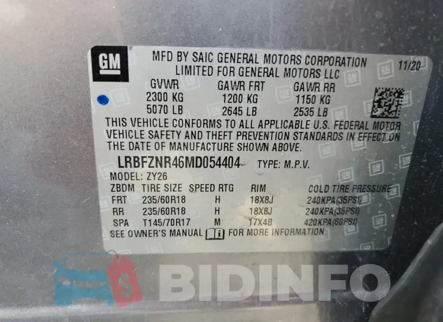 LRBFZNR46MD054404 Photo# 12