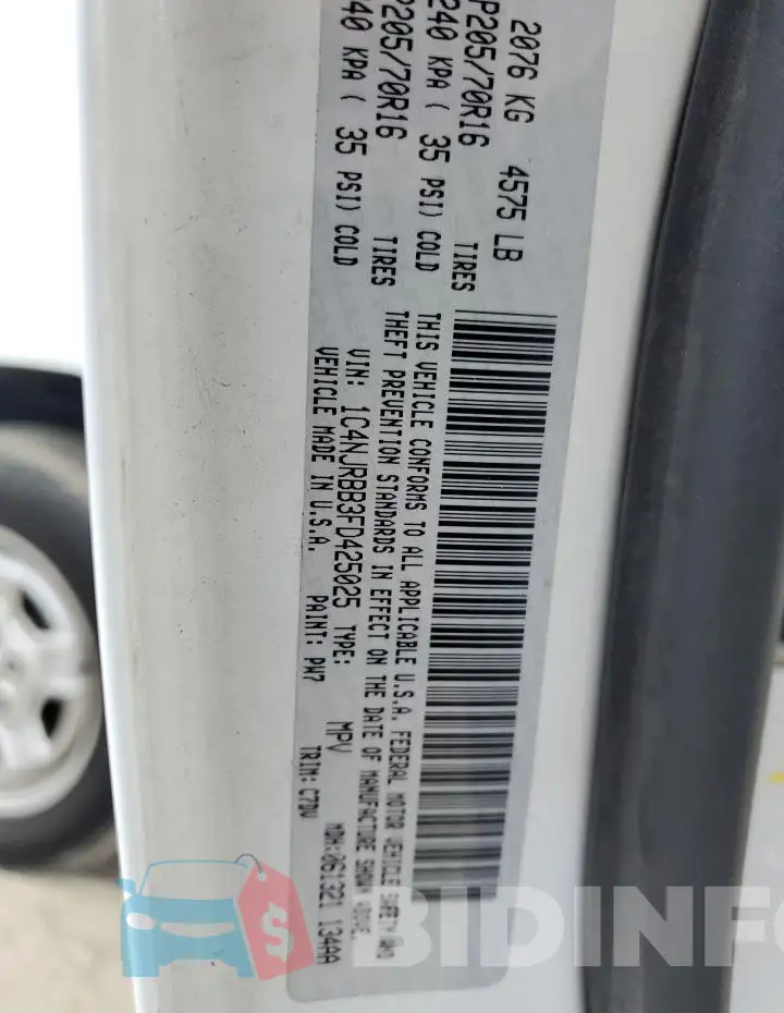 1C4NJRBB3FD425025 Photo# 13