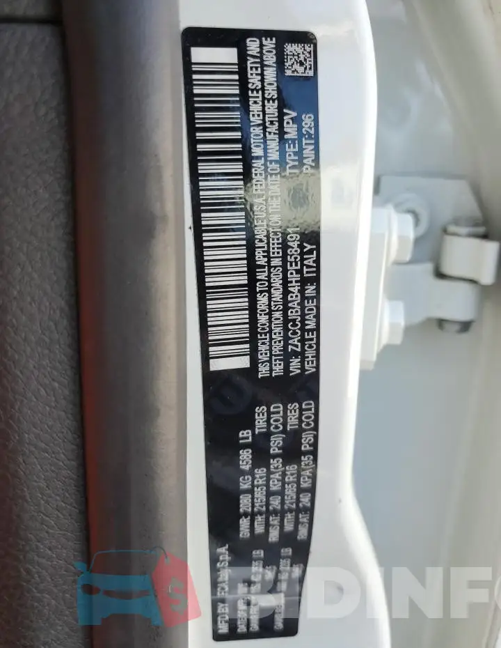 ZACCJBAB4HPE58491 Photo# 13