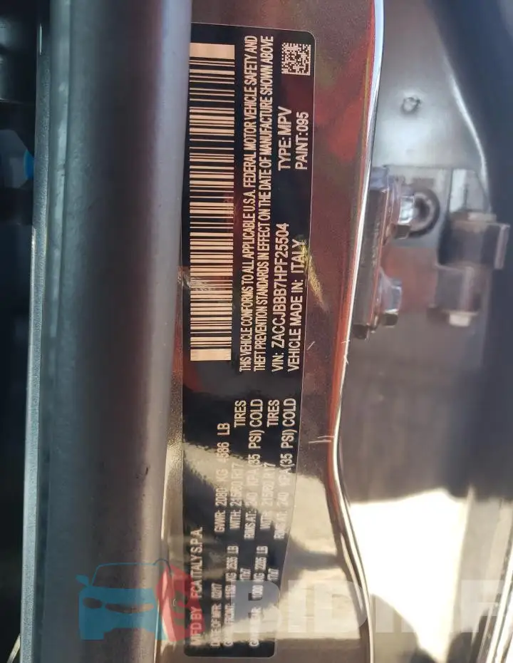 ZACCJBBB7HPF25504 Photo# 13
