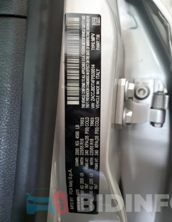 ZACCJBDT4FPB39514 Photo# 13