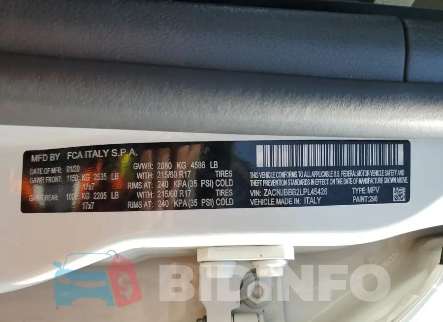 ZACNJBBB2LPL45426 Photo# 13